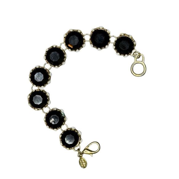 Nordstrom Black Glass Beads with White Details Bracelets - Picture 3 of 6